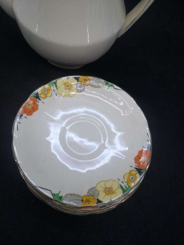 Alfred Meakin coffee set - Coffee pot and 4 small cups and saucers