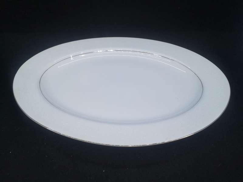Oval platter Silver lace fine china Japan