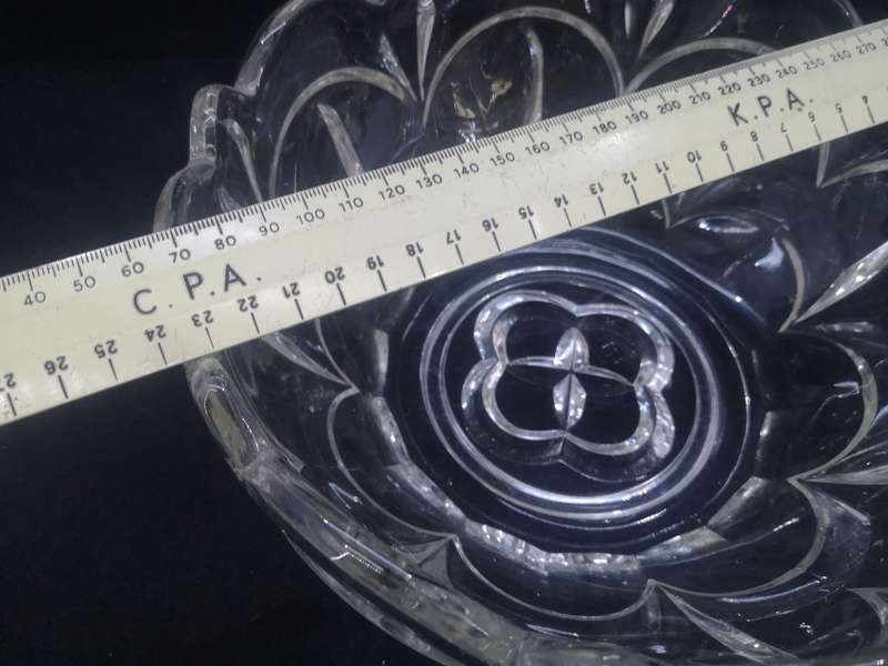 Deep and heavy glass bowl