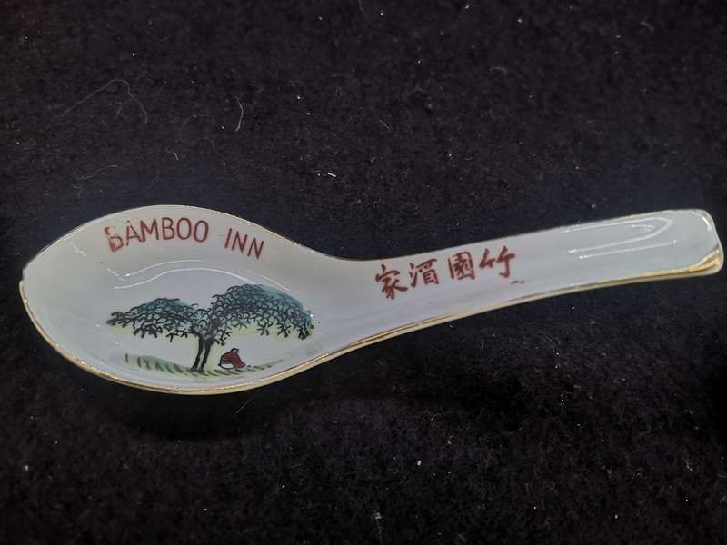 Chinese soup spoons - note small chip