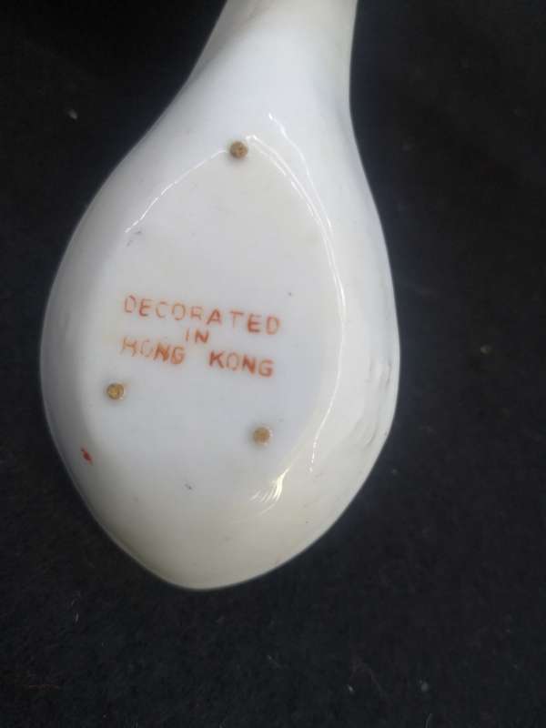 Chinese soup spoons - note small chip