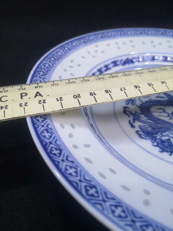 Dragon Rice grain shallow bowl