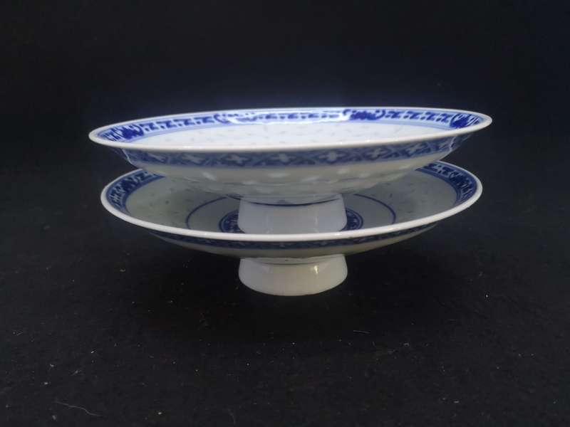 Blue Dragon Rice grain footed bowls
