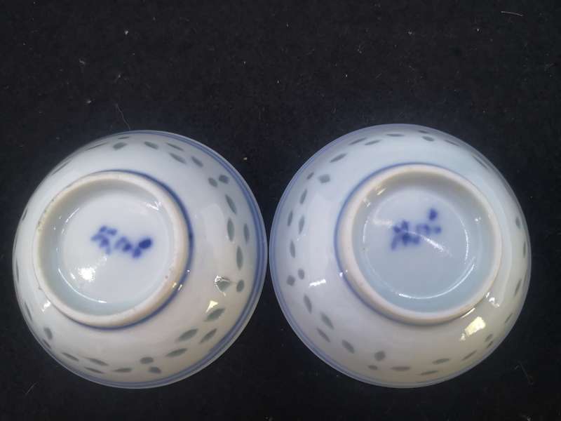Blue flower bowls - small