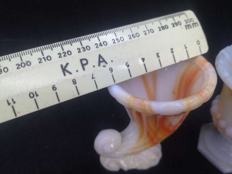 Vintage Akro agate glass items - note condition