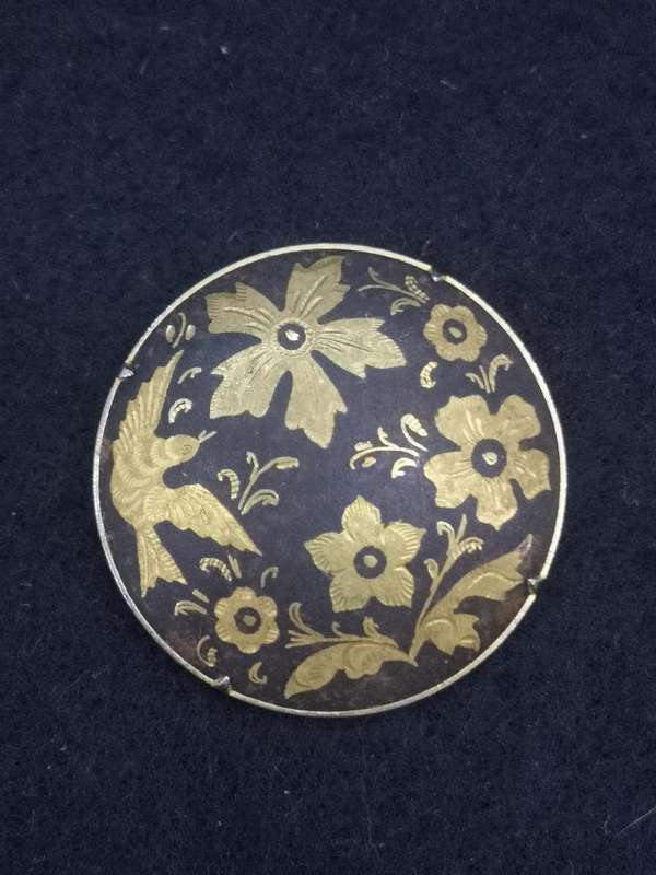 Vintage Damascene brooch