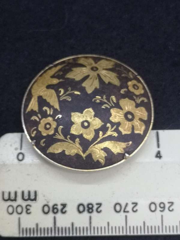 Vintage Damascene brooch