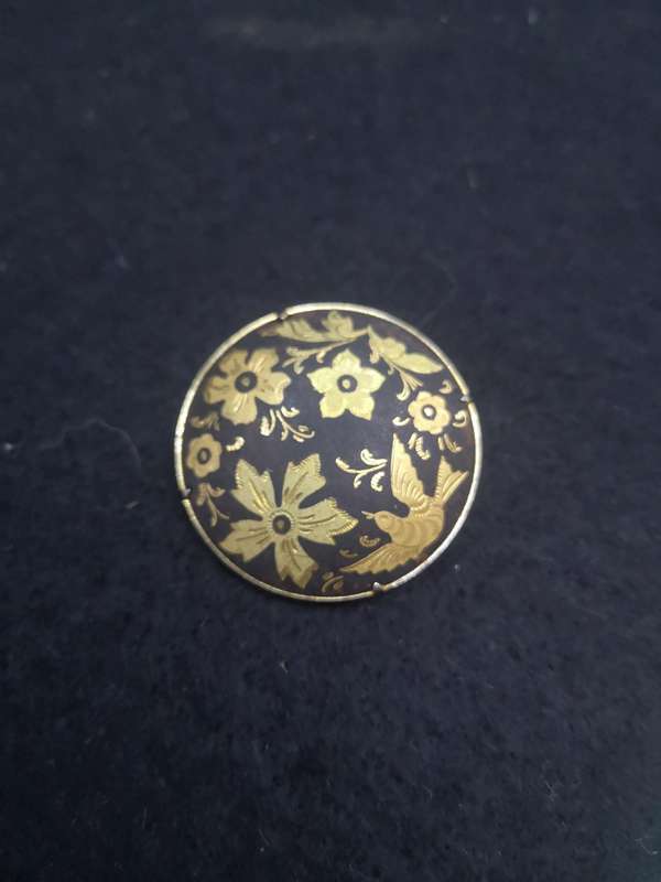 Vintage Damascene brooch