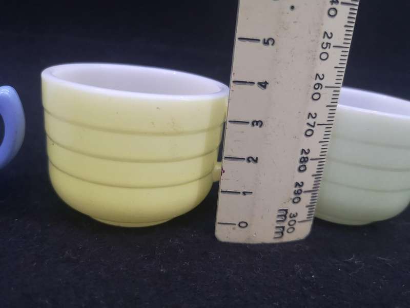 Vintage Hazel Atlas pastel children's tea set fillers