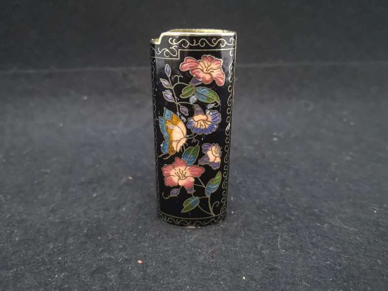 Vintage Cloisonne lighter holder