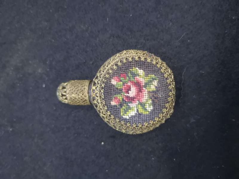 Vintage petit point perfume bottle