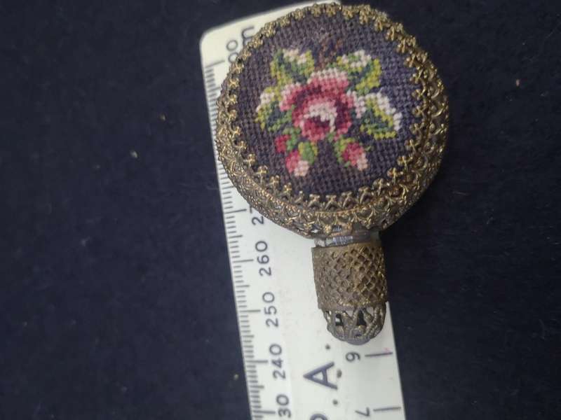 Vintage petit point perfume bottle