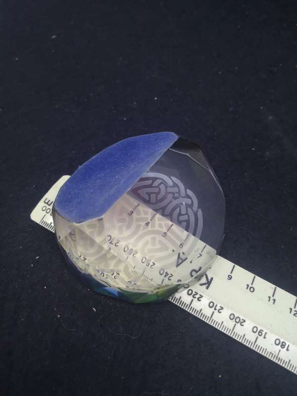 Pretty Celtic pattern glass paperweight