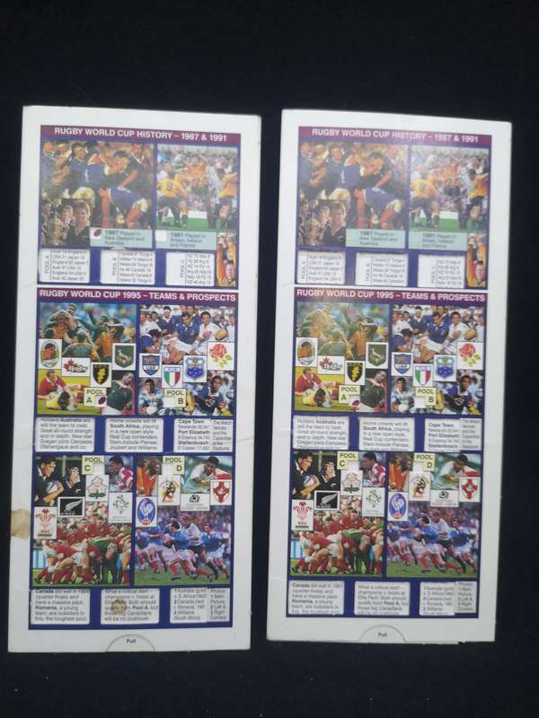 1995 Rugby world cup fixture program