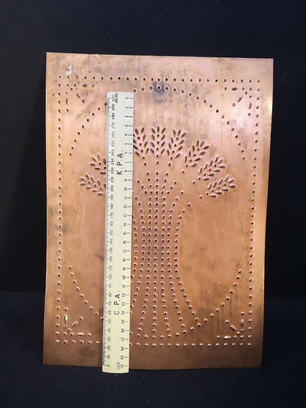 Punched decorative copper sheet