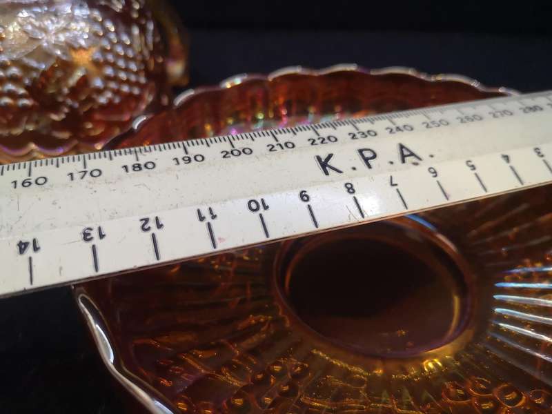 Carnival glass Imperial Grape cup and saucer