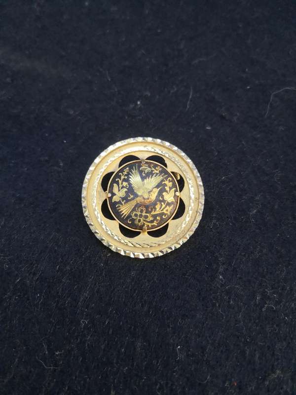 Vintage Damascene brooch