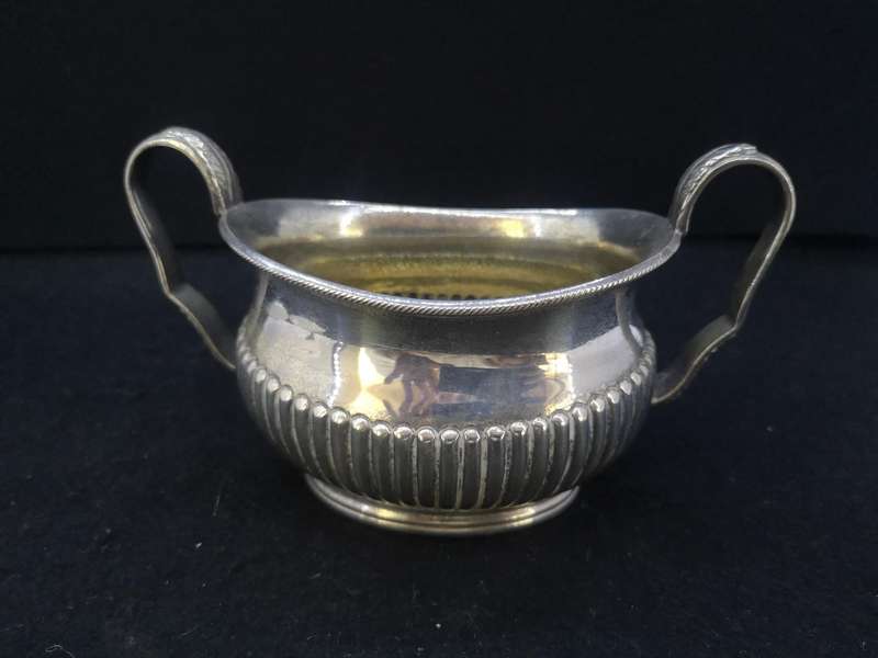 Antique silver-plated sugar bowl by Walker and Hall