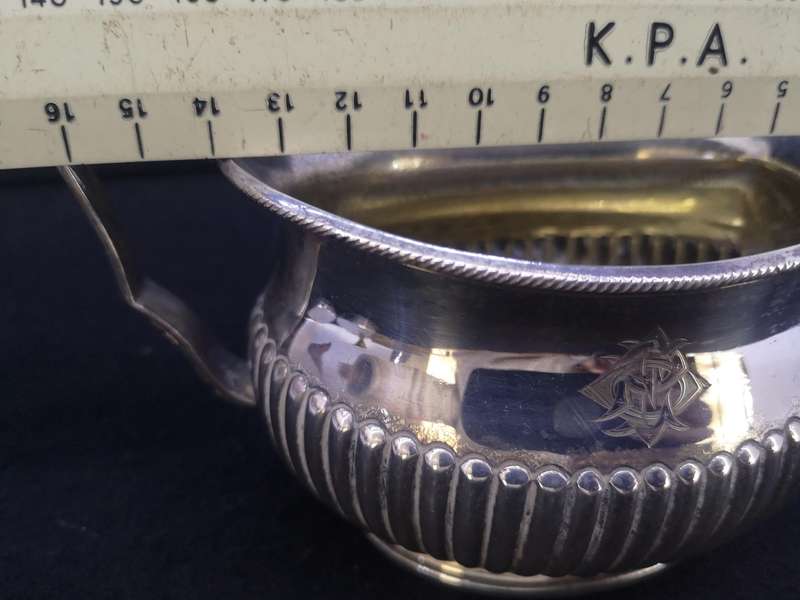 Antique silver-plated sugar bowl by Walker and Hall