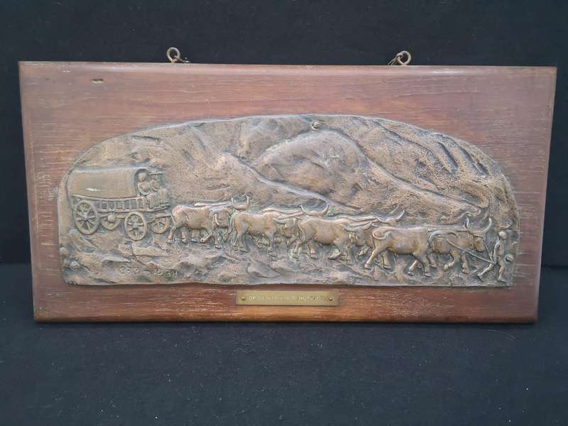 Vintage Bronze  - Op die pad van Suid Afrika 1838 by South African sculptor Hendrik Potgieter