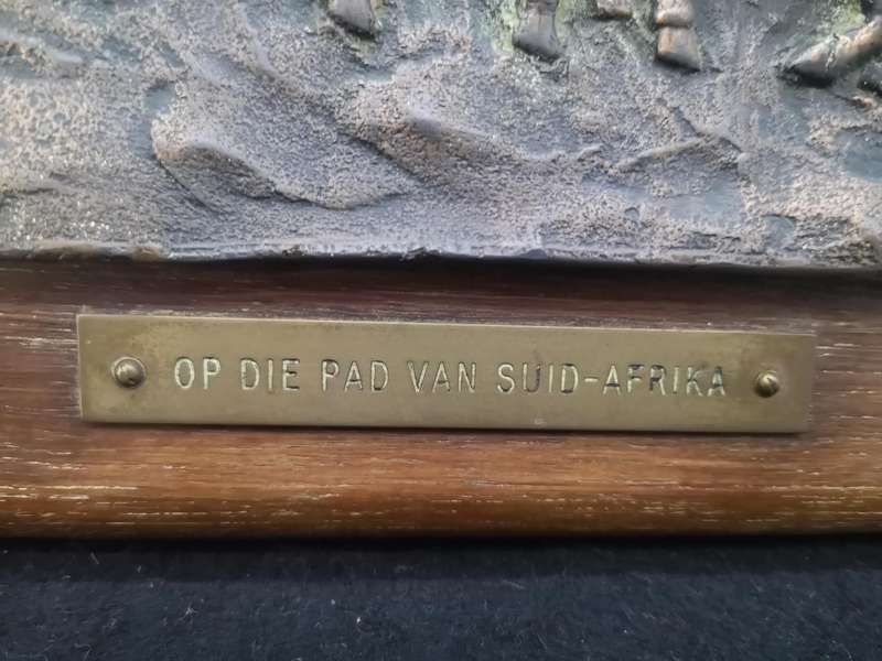 Vintage Bronze  - Op die pad van Suid Afrika 1838 by South African sculptor Hendrik Potgieter