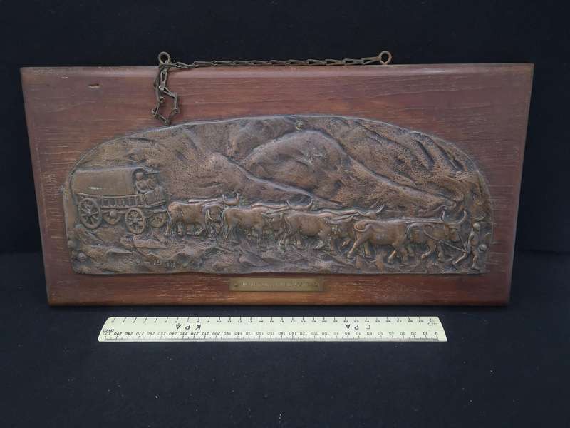 Vintage Bronze  - Op die pad van Suid Afrika 1838 by South African sculptor Hendrik Potgieter