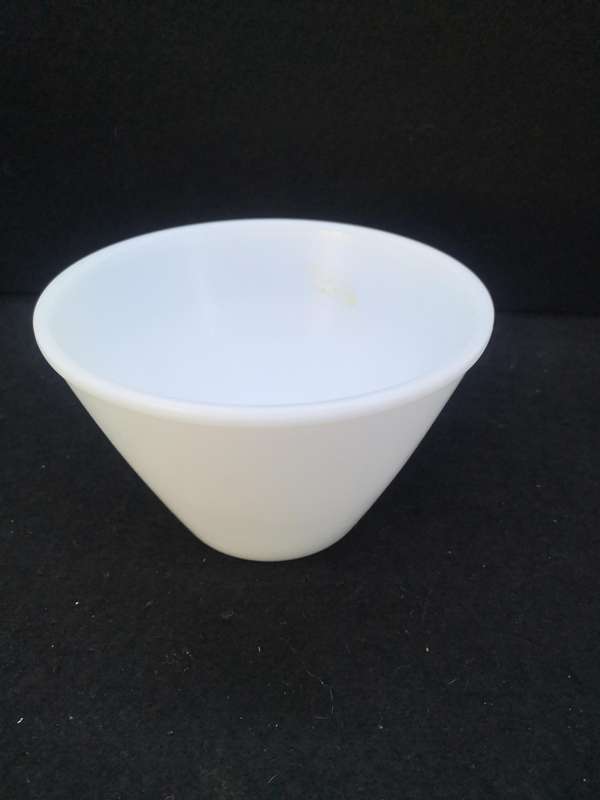 White glass mixing bowl