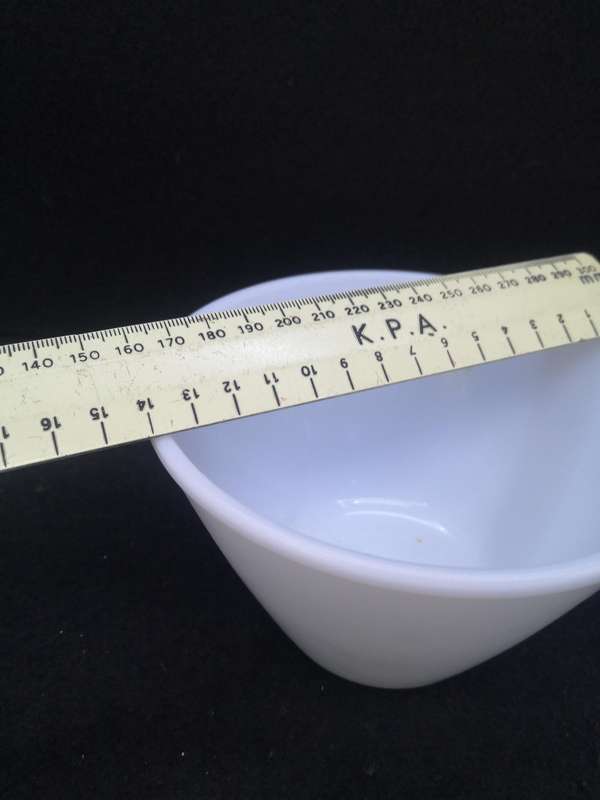 White glass mixing bowl