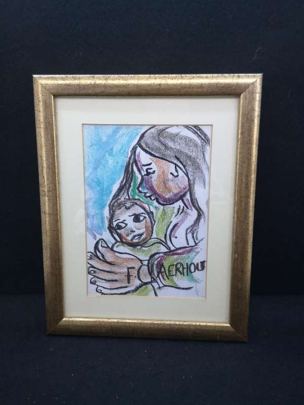 Small framed Claerhout pastel