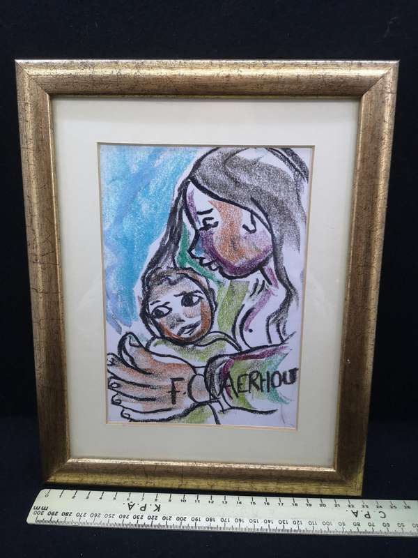 Small framed Claerhout pastel