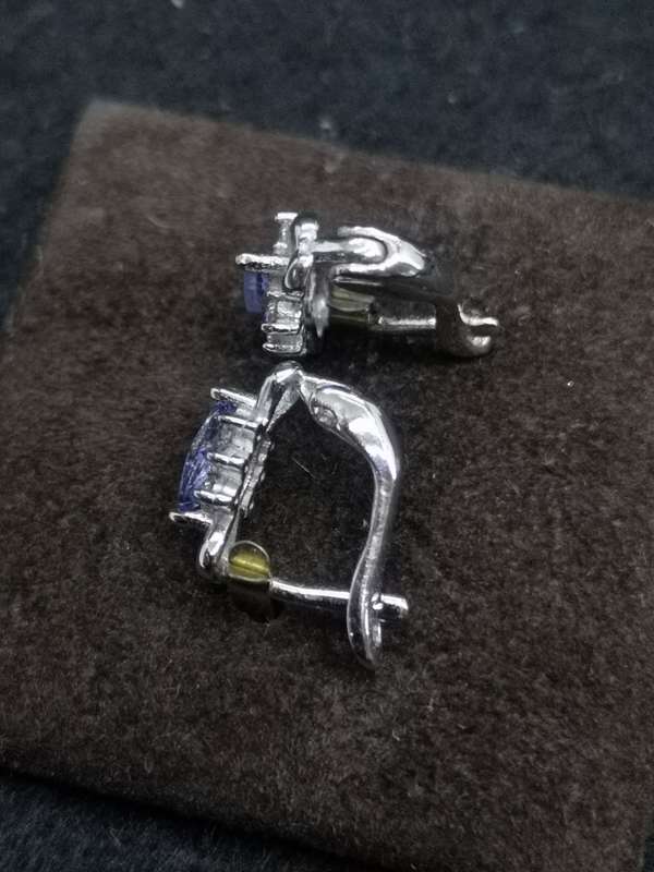 925 Silver earrings Tanzanite Huggies