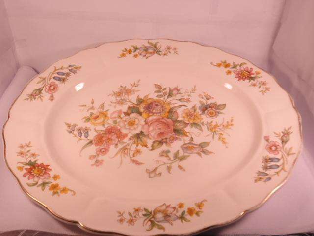 Grindley -Marlborough Royal Petal Meat Plate & Bracket - Made In England