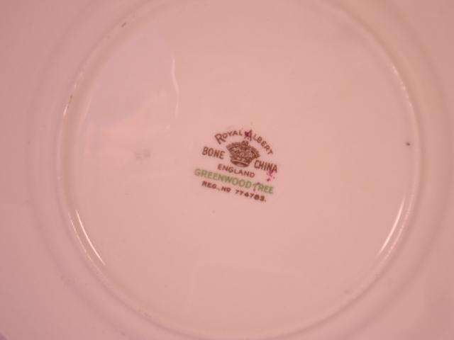 Royal Albert Bone China - 'Greenwood Tree' - Single Square Side Plate with Stand