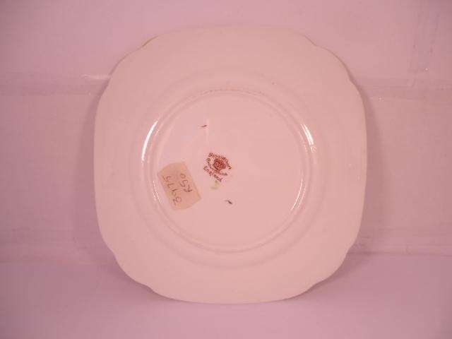 Royal Albert Bone China - 'Peaches and Grapes' - Single Square Side Plate with Stand