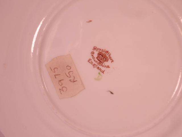 Royal Albert Bone China - 'Peaches and Grapes' - Single Square Side Plate with Stand
