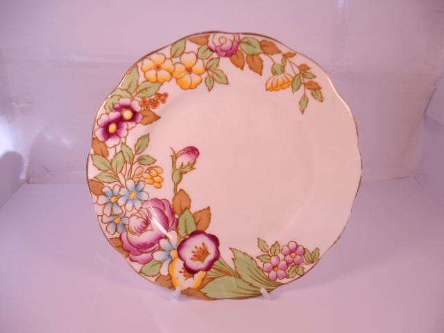 Royal Albert Bone China - 'Bouquet' - Single Round Cake Plate with Stand