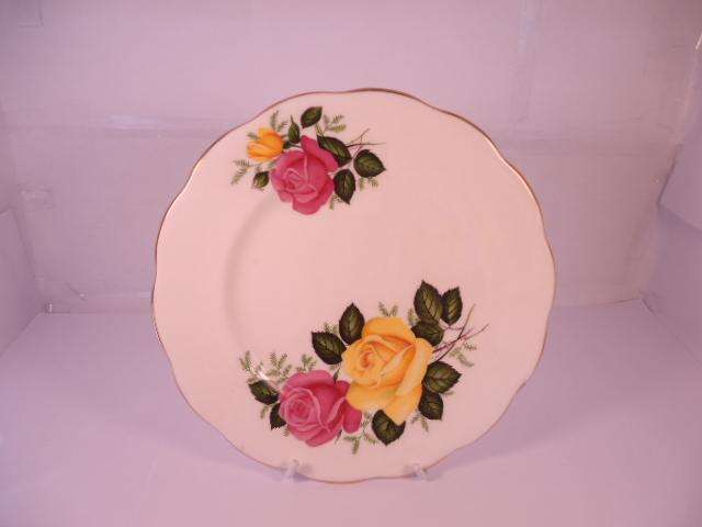 Royal Albert Bone China - 'June Delight' - Single Round Cake Plate with Stand