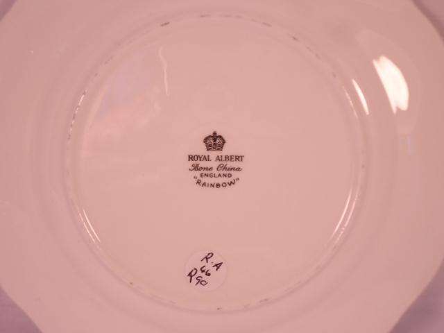Royal Albert Bone China - 'Rainbow' - Single Round Side/Cake Plate with Stand