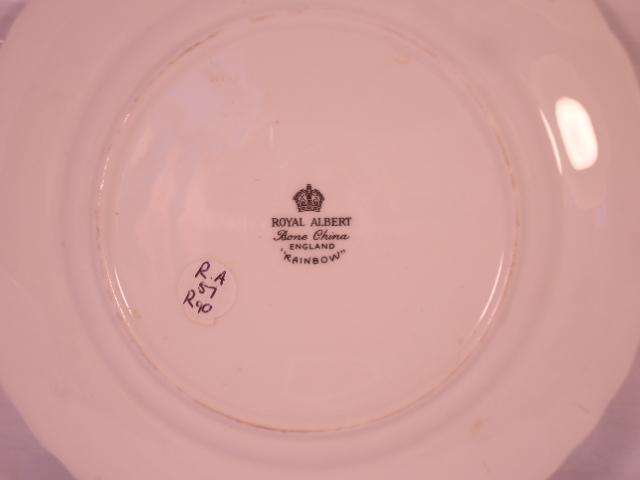 Royal Albert Bone China - 'Rainbow' - Single Round Side/Cake Plate with Stand