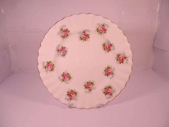 Royal Albert Bone China - 'Forget Me Not' - Single Round Side/Cake Plate with Stand