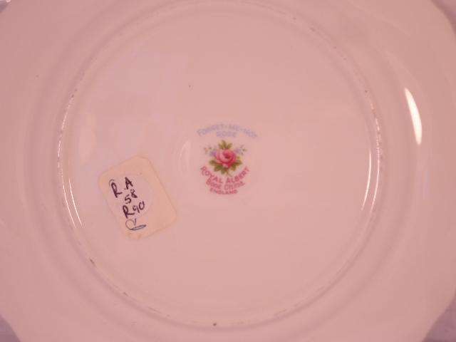 Royal Albert Bone China - 'Forget Me Not' - Single Round Side/Cake Plate with Stand