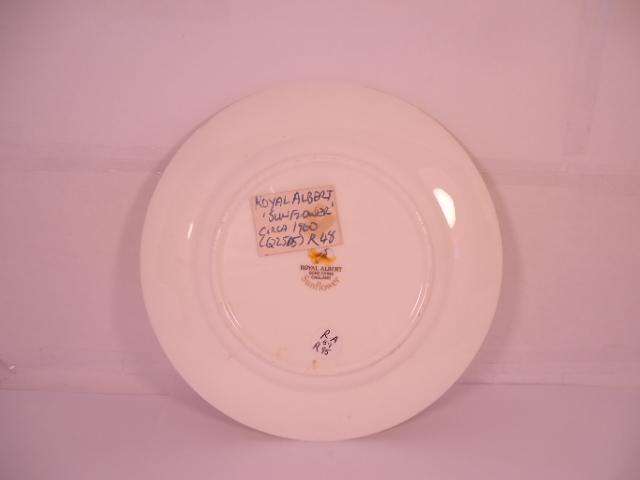 Royal Albert Bone China - 'Sunflower' - Single Round Side/Cake Plate with Stand
