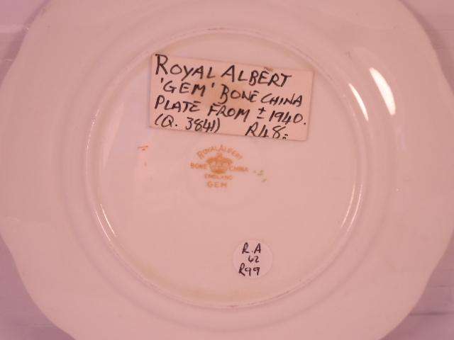 Royal Albert Bone China - 'GEM' - Single Round Side/Cake Plate with Stand