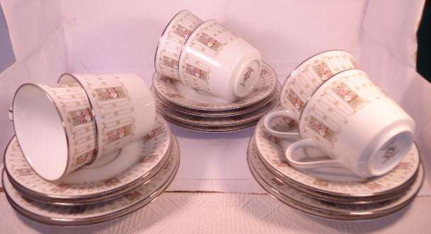 Noritake 2101 Colonial Bone China - 18pc Tea Set - Made in England