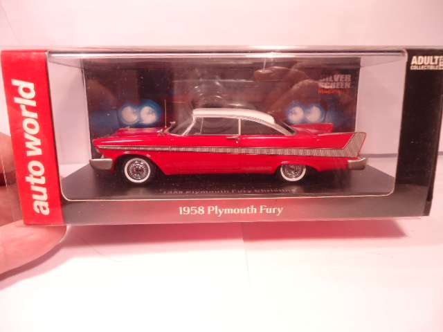 Auto World - 1958 Plymouth Fury Christine - Silver Screen - Shop Stock - #  AWRSS1110/06