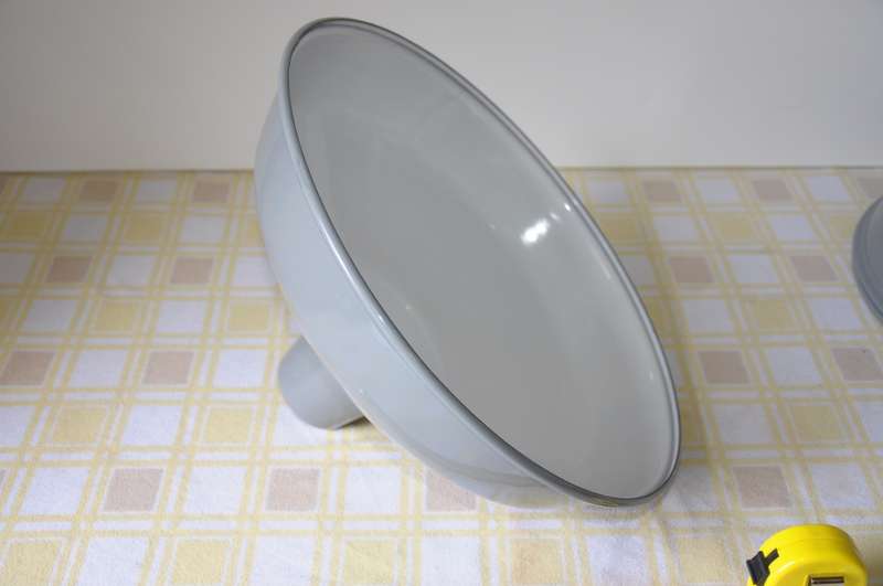 Grey Enamel lamp shade - 35cm diameter