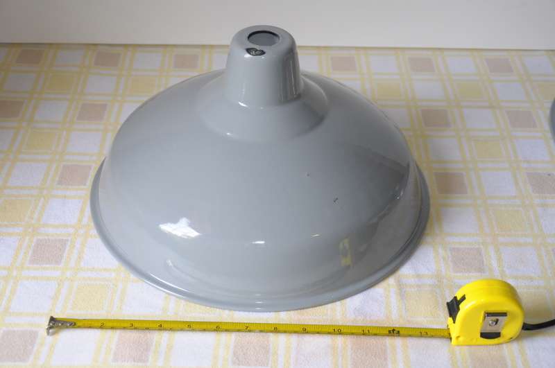 Grey Enamel lamp shade - 35cm diameter