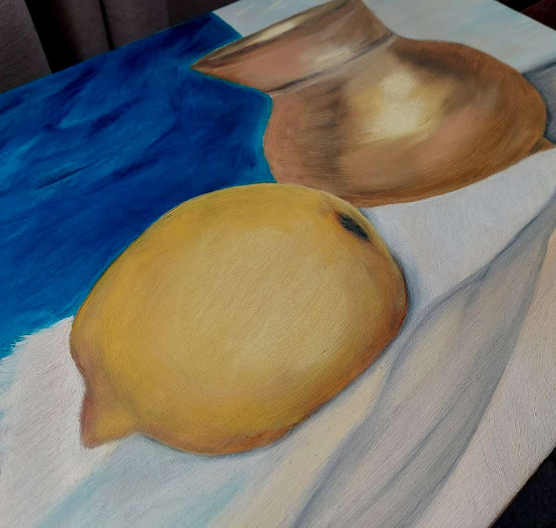 Still Life in Oil, on stretched canvas, 600x400mmx15mm