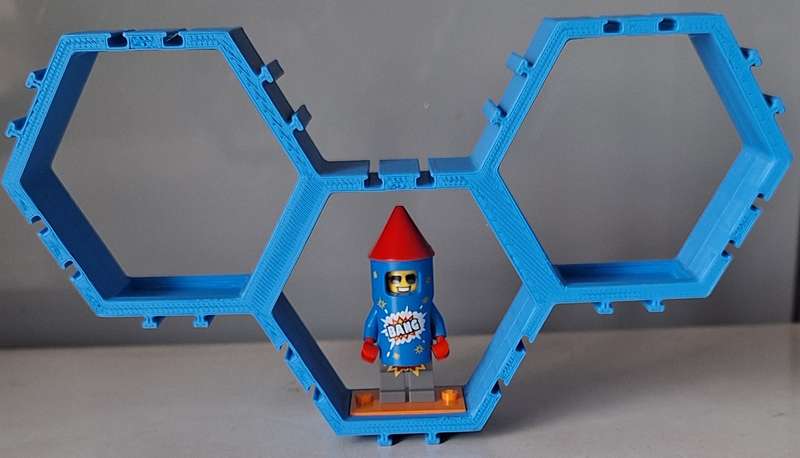 3 piece Hexagon Lego figure display