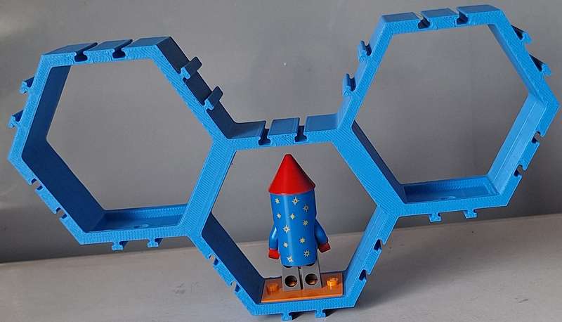 3 piece Hexagon Lego figure display